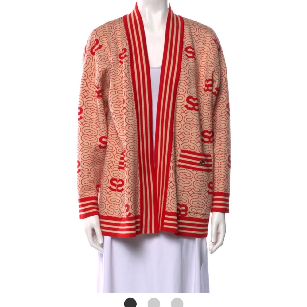 Sandro Printed Open Front Sweater Reversible - image 1